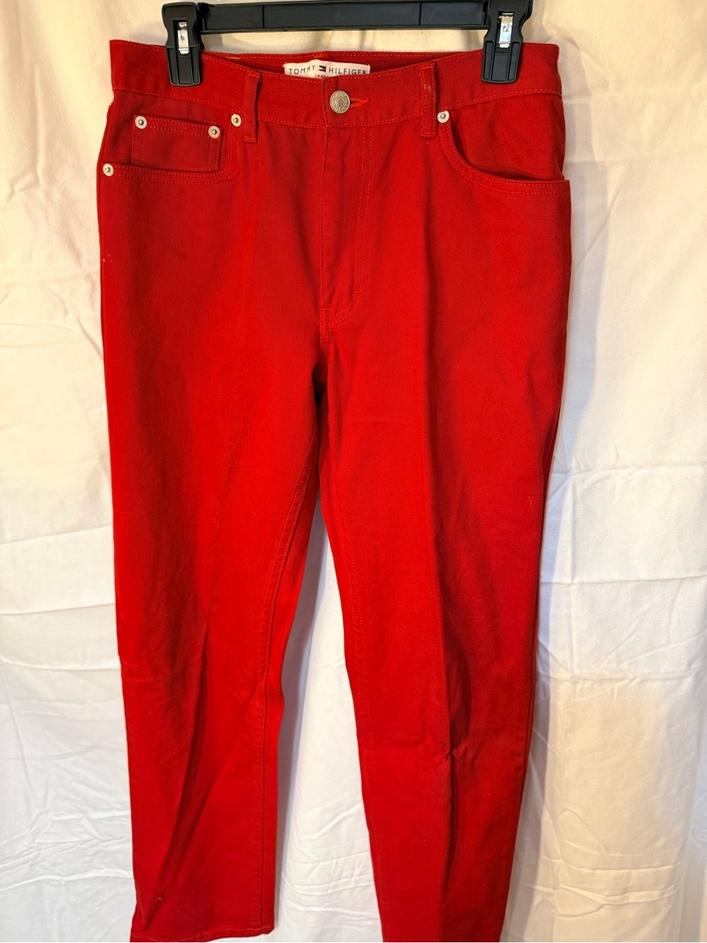 Tommy Hilfiger Women’s Red Jeans colorful fall tennis prep preppy collegiate 6
